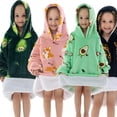 thumbnail image 3 of Sudadera con capucha de gran tamaño para niños y adultos, manta de franela, Sherpa, forro polar, cálido, suave, para acurrucarse, Invierno, 3 of 4