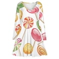 thumbnail image 3 of Candy Pattern Rainbow Lollipop Long Sleeve Dresses For Women Vintage Elegant Party Dress Oversized V-neck Dress S-8XL, 3 of 7