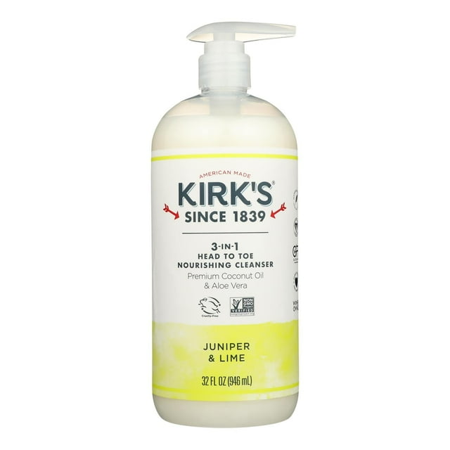 Limpiador Kirk's Natural 3 en 1, enebro y lima, 946 ml