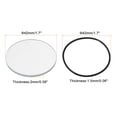 thumbnail image 2 of Unique Bargains 1.7' Dia Polished Edge Round LED Lens Flashlight Glass Lens with Silicone Ring Transparent Black 2 Set, 2 of 5