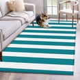 thumbnail image 3 of Blue White Stripes Area&nbsp;Rug 3x5ft Simple Classic Modern Striped Line Non-Slip&nbsp;Washable Square&nbsp;Rugs Soft Felt Indoor Floor Mat for Bedroom Kitchen Living Room Bathroom, 3 of 9