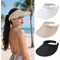 thumbnail image 4 of Sun Visor Hat for Women with Wide Brim, Adjustable UV Protection Summer Cap for Tennis, Golf, Beach and Outdoor Activities, 4 of 6