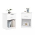 thumbnail image 3 of Maklaine Nightstand with Handle with One Drawer in Set of 2 in Solid White, 3 of 5