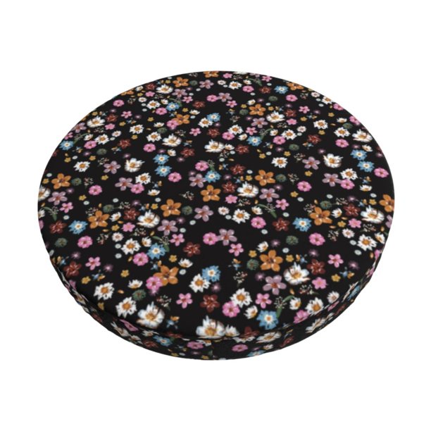 Disketp Daisies Flowers Funda Redonda para Taburete, Funda de Cojín para Silla de Bar Suave y Elástica-13 inch