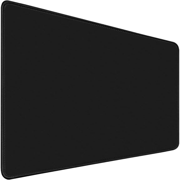Extended Desk Mat Mouse Pad Keyboard Mat with Stitched Edges Non-Slip Waterproof Rubber Base Large Black