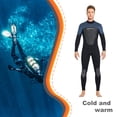 thumbnail image 2 of Eigraketly Trajes de buceo traje de neopreno térmico de una pieza de manga larga cálido traje de baño de Surf impermeable ropa de surf profesional Deportes acuáticos Hombre Azul Oscuro S Eigraketly OD020685-13, 2 of 6