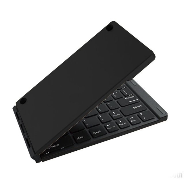 CAROOTU Black Portable Foldable Bluetooth Keyboard Compatible for iPhone X 8 7 6s Plus iPad
