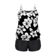 thumbnail image 3 of POUNOO Womens Three Piece Swimsuits Slim Fit V Neck Spaghetti Strap Tropical Floral Print 1PC Top 1PC Bottom 1PC Bra Bathing Suits Beach Vacation Swimwear Sets Gift, 3 of 8