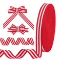 thumbnail image 1 of MesaSe Polyester Striped Grosgrain Ribbon Set - 50 Yards  Red & White  Decorative Craft Ribbons for Christmas  Gift Wrapping  Weddings  Floral Bows & Cake Decoration  Hanging Ornament Str, 1 of 7