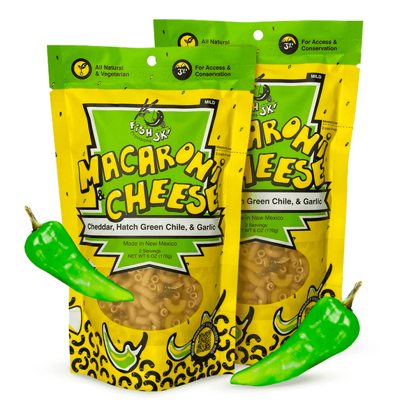 Hatch Green Chile Macaroni and Cheese with Cheddar and Garlic by FishSki Provisions (32 x 6oz Packs, 170 g each, 192 oz total)