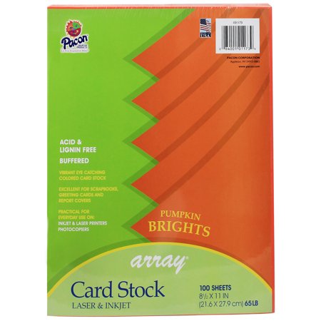 Pacon Array® Card Stock, 65 lb., Pumpkin, 100 Sheets