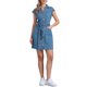 thumbnail image 1 of Vestido de mezclilla casual para mujer INSPIRE CHIC con cinturón, botones y escote en V, vestido de camisa de mezclilla XL azul claro, 1 of 6