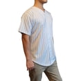 thumbnail image 2 of Lappel Men's Pinstripe Baseball Button Down Jersey College Sports Team Uniforms Size up to 3XL Short Sleeve Athletic Sports Tee Shirts Made in USA, 2 of 4