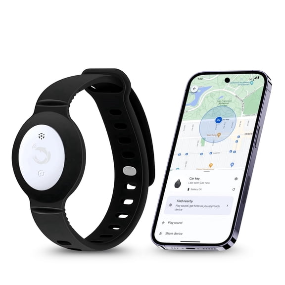 tag8 Dolphin Smart Watch Tracker for Kids | GPS Location Tracker For Android Find My Device | Water‑Resistant with Secure Silicone Strap | Instant Ring Locator | Black