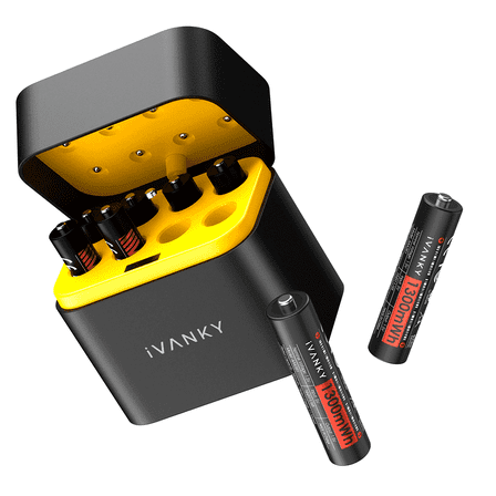 iVANKY Portable Charging Case with 8-Pack AA Rechargeable Lithium-Ion Batteries