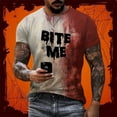 thumbnail image 3 of Chemise Décontractée d'Halloween pour Homme avec Imprimé de Sang, Manches Courtes, Col Rond, 3 of 5