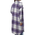 thumbnail image 2 of Perfectbot Women's Long Plaid Flannel Jacket, Two Way Zipper Lapel Collar with Pocket and Adjustable Cuffs, 2 of 7