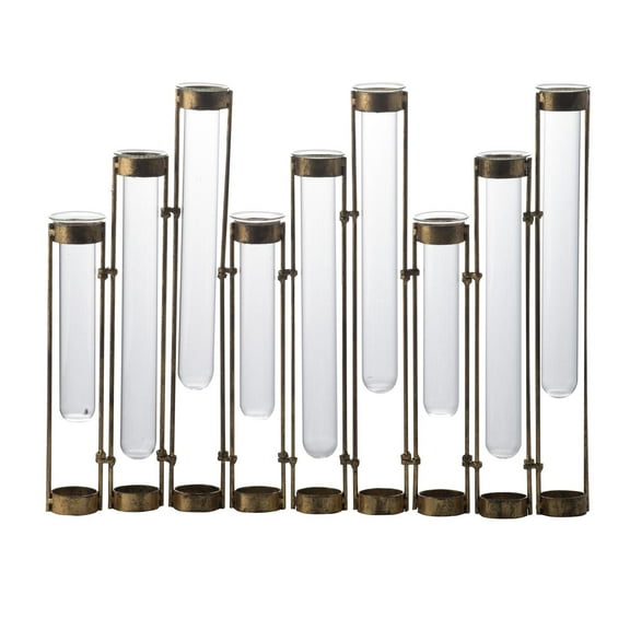 A&B Home Hinged 9 Piece Test Tube Flower Vases 17" x 1.8" x 13.8"