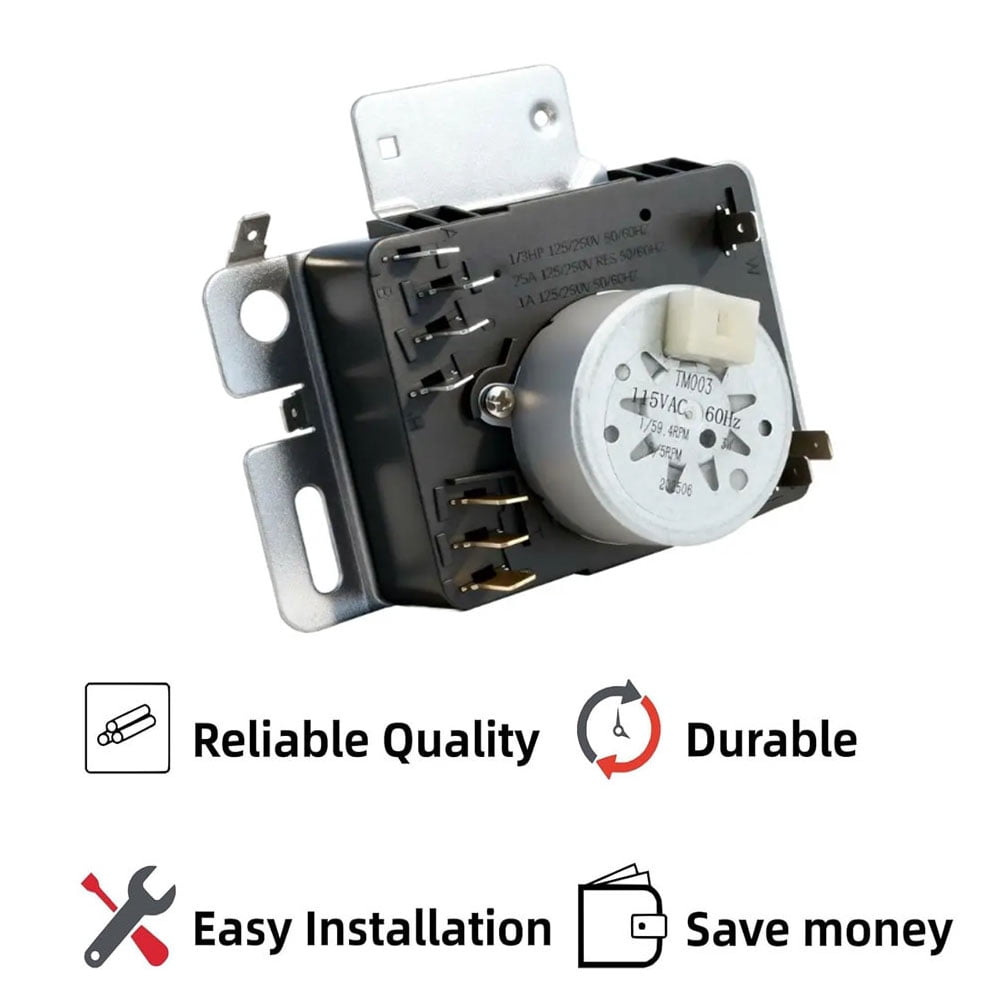 TOP-MAX W10642928 Metal Dryer Timer, Fit for Maytag, Replaces WPW10642928, PD00043061, 4448993, AP6023568, PS11756913, and EAP11756913