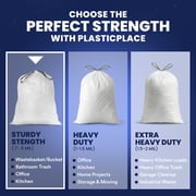 Plasticplace 4 Gallon Trash Bags │ 0.7 Mil │ Drawstring White Garbage Can Liners │ 17 x 16 (100 Count)