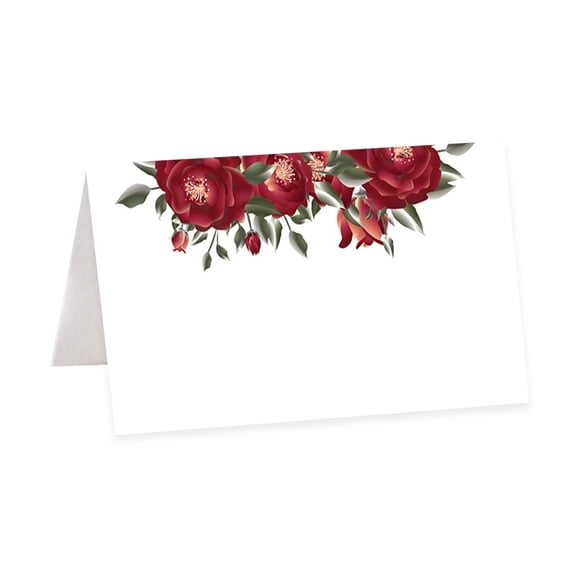 Koyal Wholesale Table Place Cards Burgundy Roses Wedding 56 Pack