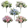 thumbnail image 4 of WMTOKK Artificial Ranunculus Leaf Bouquet Realistic Fake Flower Arrangement for Wedding Handheld Bouquet Wall Decor Home Floral Design (Green), 4 of 6