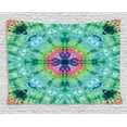 thumbnail image 1 of Tie Dye Decor Tapestry, Distressed Background with Pleating Gradient Brushed Marble Effect Image, Wall Hanging for Bedroom Living Room Dorm Decor, 60W X 40L Inches, Green Pink, by Ambesonne, 1 of 1