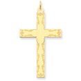 thumbnail image 1 of Pendentif Croix en Or Jaune 14K Conçu au Laser, 1 of 2
