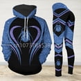 thumbnail image 2 of 2024 ángulo 3D sudadera con capucha conjunto de mujer pantalones de yoga deportes puntada yoga sudadera con capucha polainas moda ropa deportiva mujer ropa, 2 of 5