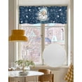 thumbnail image 4 of Navy Blue Santa Christmas Linen Curtain Valance for Bedroom/Bathroom/Kitchen/Office/Living/Dining Room Window,Xmas Winter Snowflake Rod Pocket Topper Decorative Cafe Drapes Panel 60"x18", 4 of 6