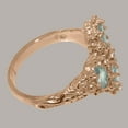 thumbnail image 4 of LBG British Made 9k Rose Gold Cubic Zirconia & Aquamarine Womens Statement Ring - 33 size options - Size 6.5, 4 of 6
