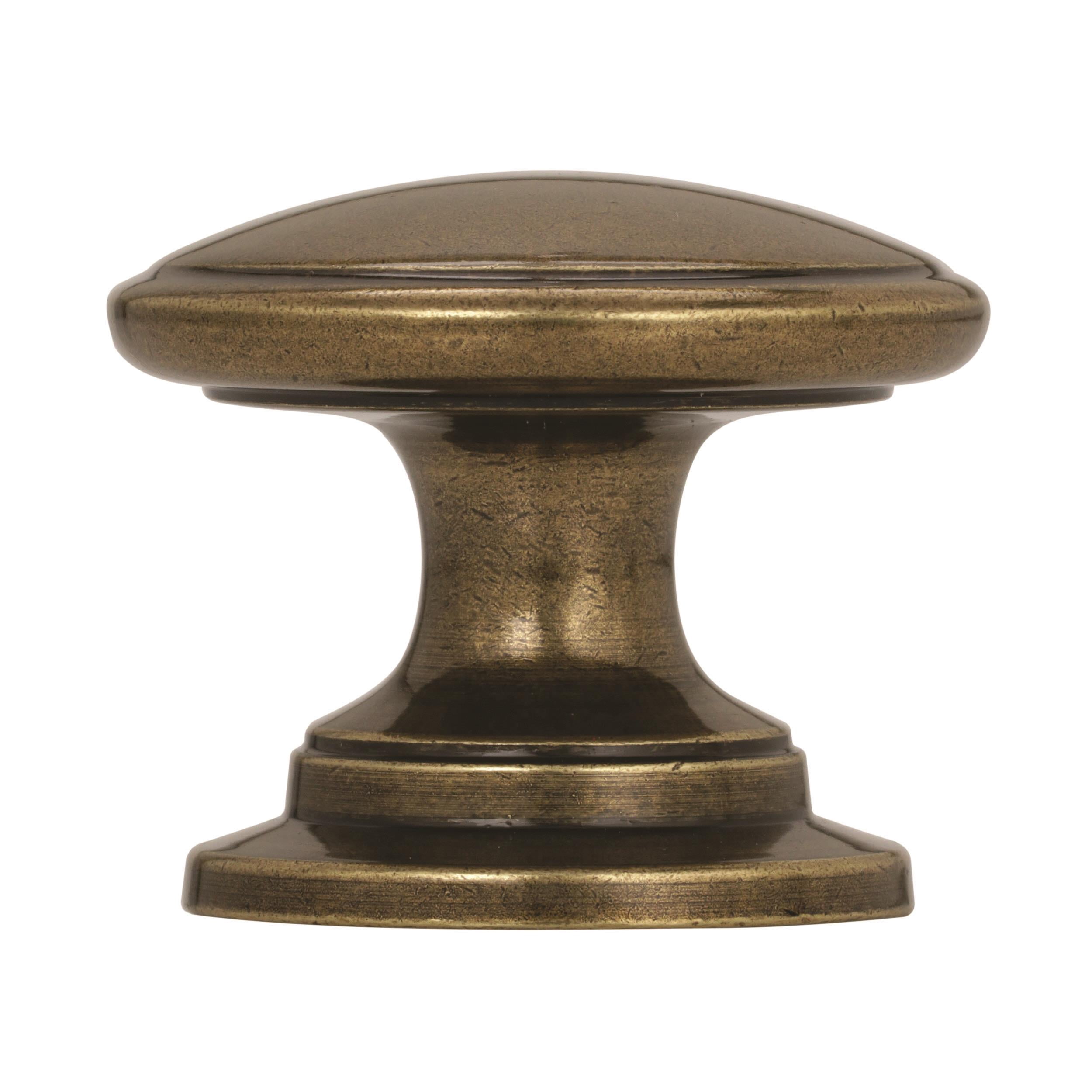 Amerock Ravino 1-1/4 in (32 mm) Diameter Burnished Brass Cabinet Knob