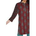 thumbnail image 4 of Moomaya Poly Crepe Close Collar Neck Short Kurtis For Women Printed Dress Top, 4 of 5