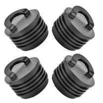 UPKOCH 4Pcs Anti-Leak Round Black Rubber Drain Plug for Boat Kayak Canoes Paddle Boats 1.6*1.6*1.4in
