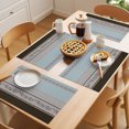 thumbnail image 5 of Aqua Floral Placemats Set of 6 Modern Farmhouse Leaves Brown Striped Place Mats Indoor Wipeable Table Mats Washable Cloth Dining Table Placemats for Kitchen Holiday Party Home Decor 13x19 Inch, 5 of 9