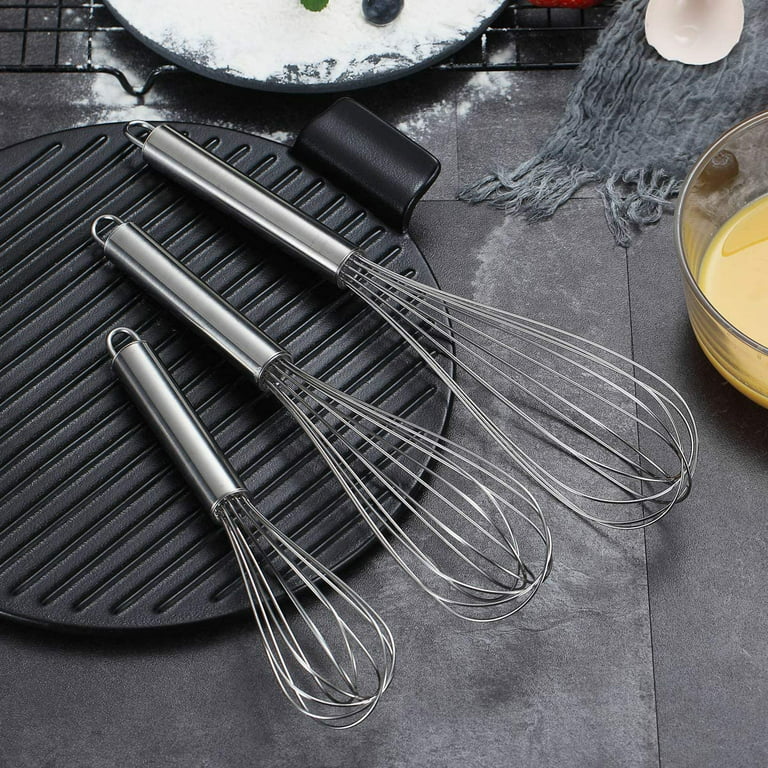 3 Pack Stainless Steel Whisks Wire Whisk Set Kitchen Wisks for Cooking,  Blending, Whisking Essential Tools for Cake Making - AliExpress
