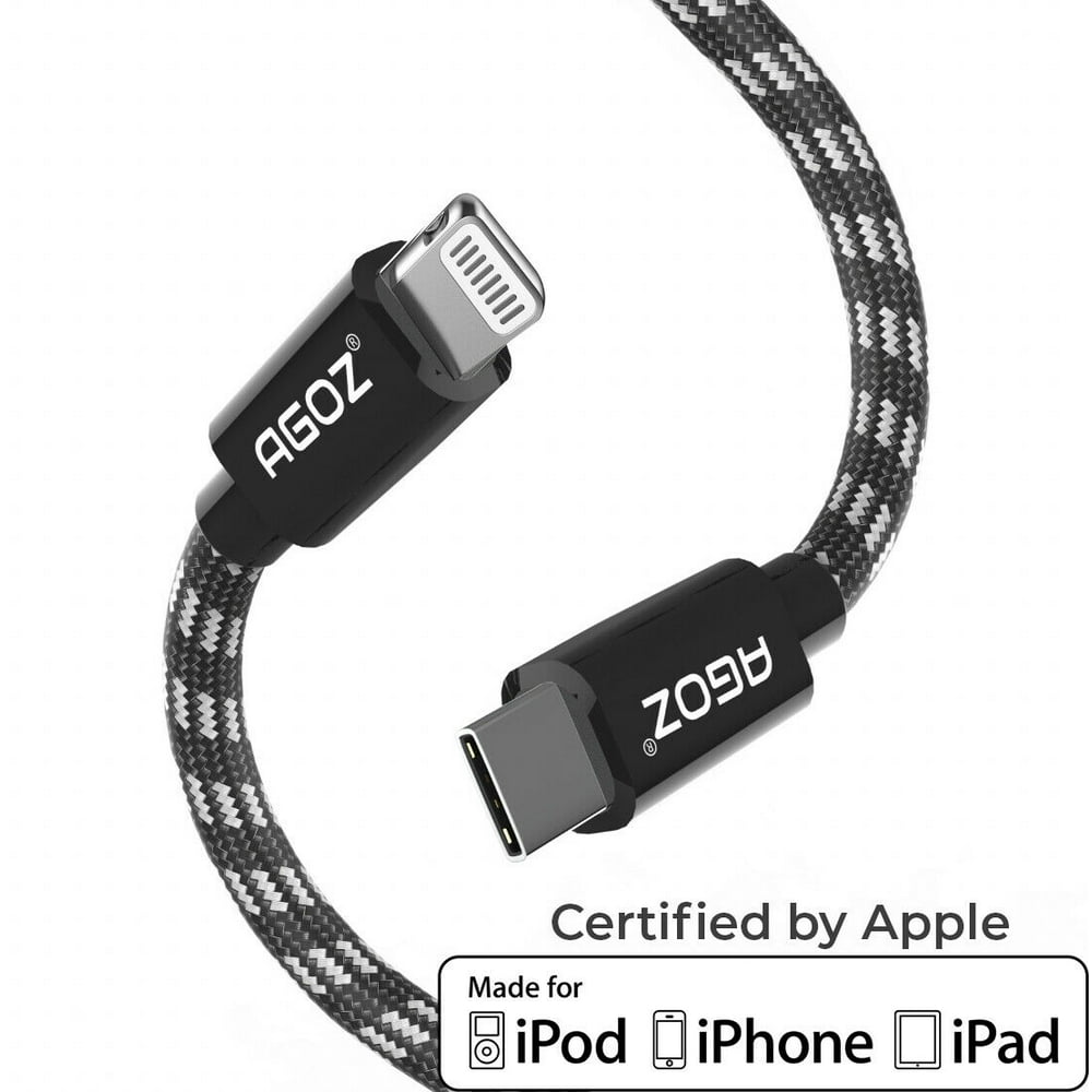 Agoz Apple MFI Certified 10ft Lightning to USB C Cable Fast Charger Compatible with iPhone 12