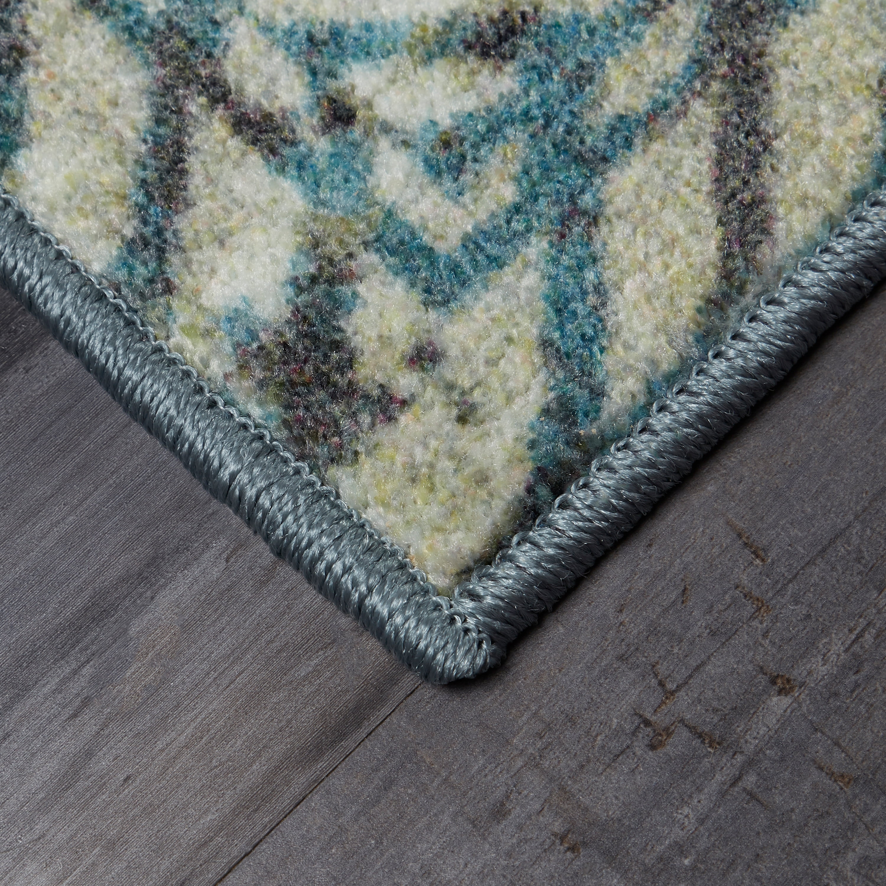 Mohawk Home Prismatic Welkis Grey Traditional Abstract Moroccan Precision Printed Area Rug, 8'x10', Blue & Grey