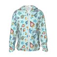 thumbnail image 1 of Saiise Sea Shells 2 Pattern Sun Protection Hoodie for Men and Women, Lightweight Quick-Dry Windproof with Hood and Zip-Large, 1 of 7
