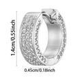 thumbnail image 3 of 14K Gold Plated Cubic Zirconia Hoop Earrings for Women - 925 Sterling Silver Post Small Huggie Earrings, Hypoallergenic CZ Diamond Simulated Everyday Fine Jewelry, 3 of 7