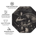 thumbnail image 3 of Zufioo Monochrome Mushroom Artwork Print Leather Coaster Set, Decorative PVC Coasters 4-pack - Scald and Stain-resistant, Suitable for Home, Cafes, Restaurants-Octagon, 3 of 6