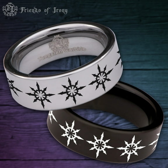 Chaos Star Tungsten Carbide Ring
