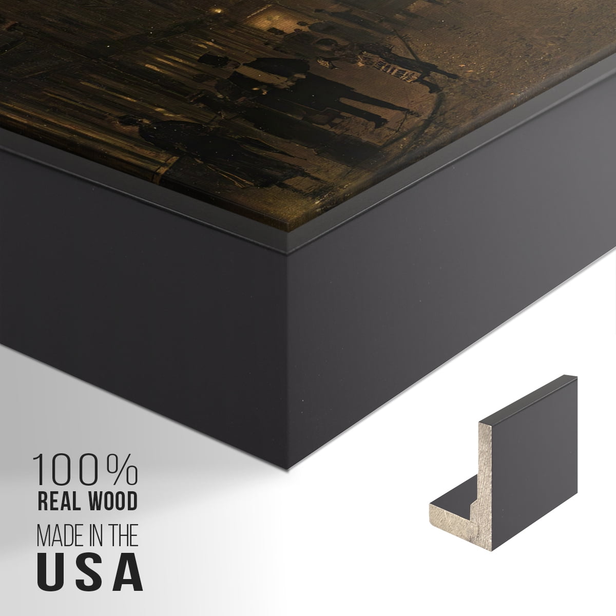 Vintage Landscape-CCCLXVII By Wexford Home Framed in Black Wood Gallery Wrapped Canvas 27 in. x 41 in.