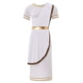 thumbnail image 3 of LiiYii Mens Ancient Greek Egypt Toga Robe Roman Prince Theme Party Fancy Dress Up White XXL, 3 of 7