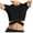 Black, variant on Women's T-Shirts for Comfort Stylish Women Tops for Yoga Short Sleeve Daily Blouses Versatile Loose Fit for Everyday Wear Breathable Fabric and Fashionable Design