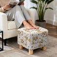 thumbnail image 4 of TSOVTHRID Cute Corgi Dog Paw Print Ottoman Cover Square High Stretch Ottoman Slipcover with Nonslip Elastic Bottom Soft Footstool Protector for Square Storage Ottomans, 4 of 7