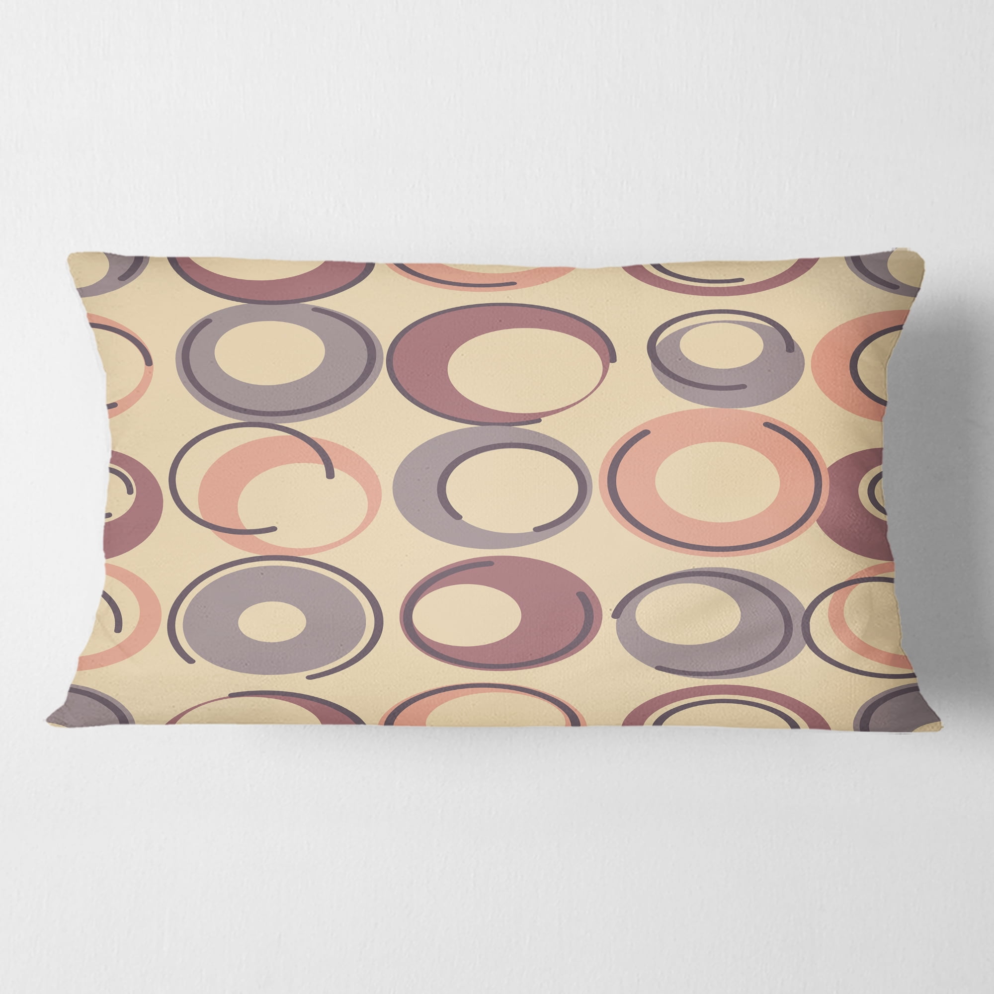 Designart Retro Geometric Pattern' Mid-Century Modern Throw Pillow - 12x20