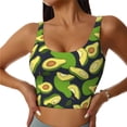 thumbnail image 2 of Haiem Fresh Avocado Pattern Womens Sports Bra - U Neck Padded Low Impact Yoga Bra Workout Crop Top Gym Moisture-Wicking Workout Vest -Large, 2 of 9