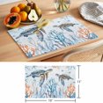 thumbnail image 6 of Sea Turtle Placemats Set&nbsp;of&nbsp;8 Seagrass Coral Starfish Jellyfish Ocean Retro Heat Insulation Washable Place Mats, Rustic Non-Slip Table Mats for Dining Table Party Kitchen Decor,13x19 Inch, 6 of 9