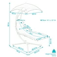 thumbnail image 3 of Sunnydaze Décor Chaise Longue Suspendue d'Extérieur avec Auvent Parasol - Ensemble de 1, Beige, 3 of 10